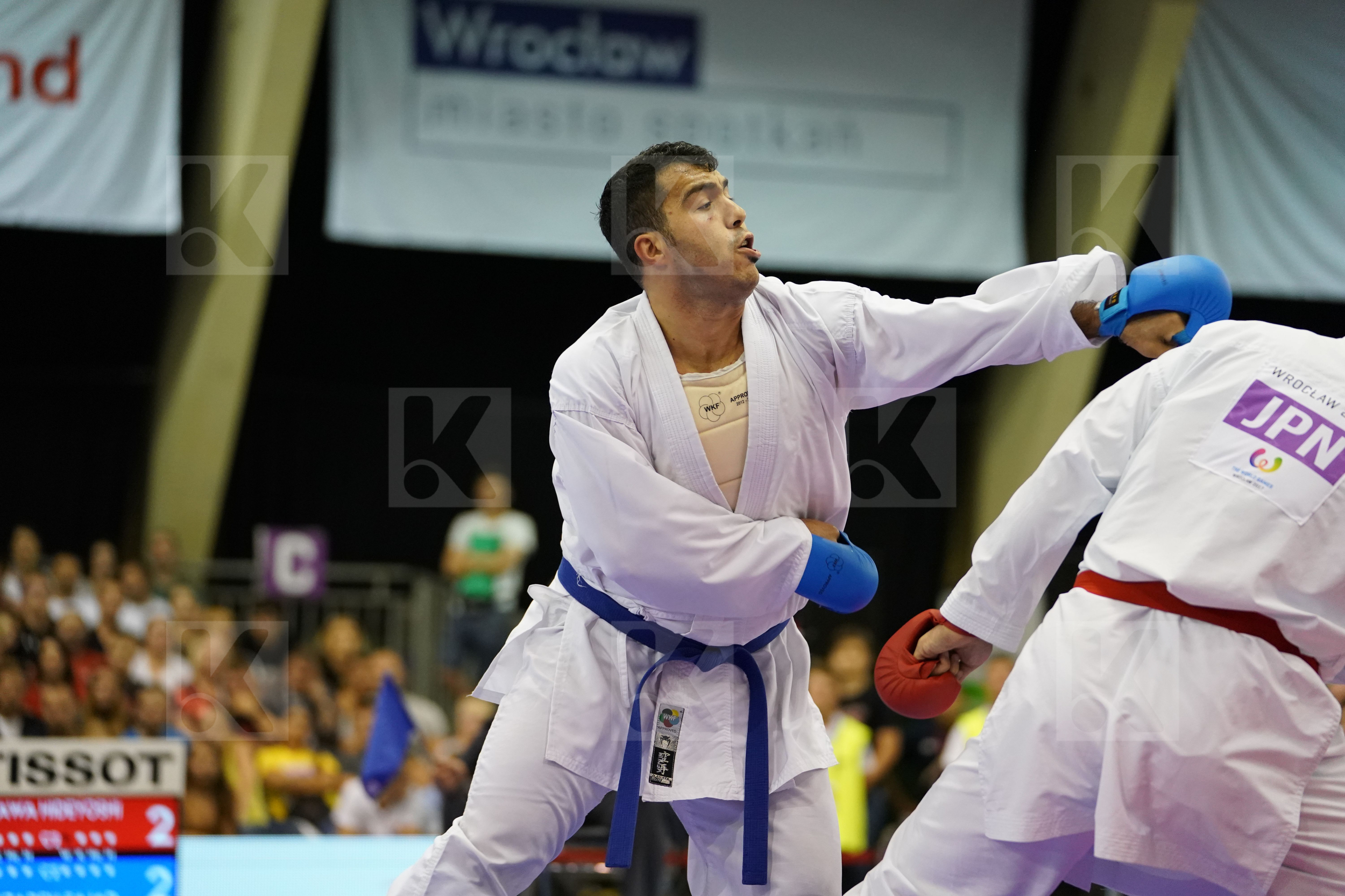 Ganjzadeh Sajad Gold match Iran Islamic Republic of Japan Kagawa Hideyoshi Male Kumite +84kg